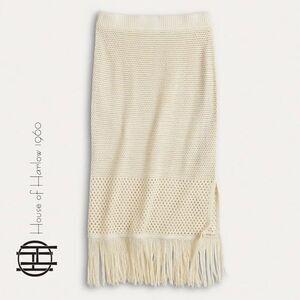 House of Harlow 1960 Crochet Maxi Midi Fringe Skirt. Size Extra Small